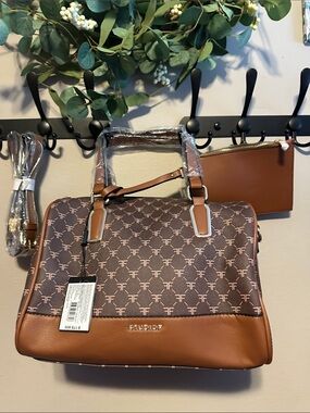 Studiof Brown Patterned Satchel Handbag